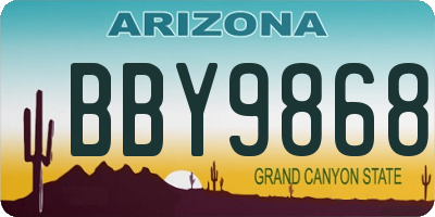 AZ license plate BBY9868