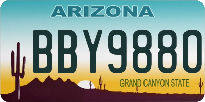 AZ license plate BBY9880