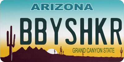 AZ license plate BBYSHKR