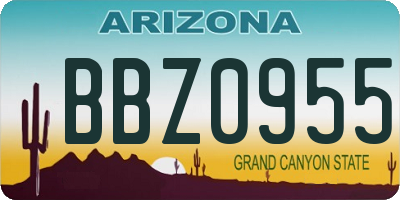 AZ license plate BBZ0955