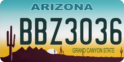 AZ license plate BBZ3036