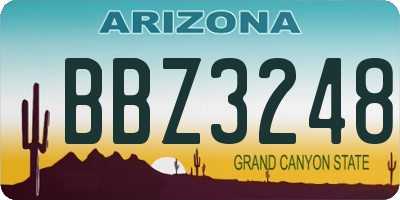 AZ license plate BBZ3248