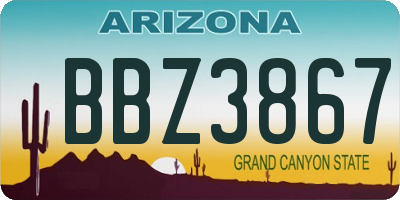 AZ license plate BBZ3867