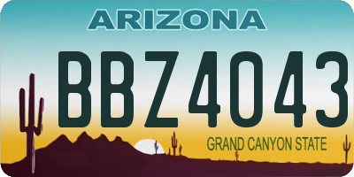 AZ license plate BBZ4043