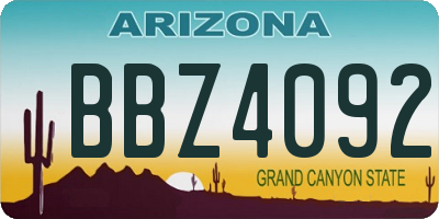 AZ license plate BBZ4092