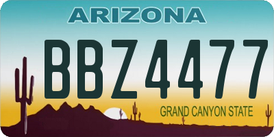 AZ license plate BBZ4477