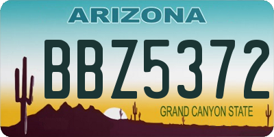AZ license plate BBZ5372
