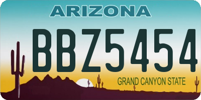 AZ license plate BBZ5454