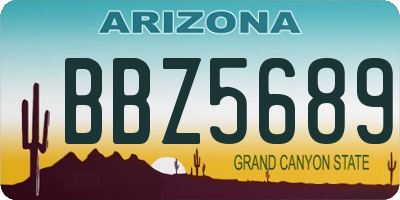 AZ license plate BBZ5689