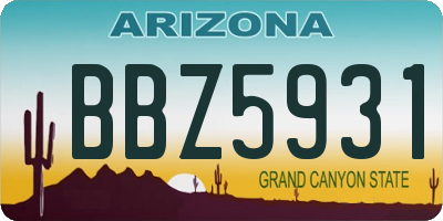 AZ license plate BBZ5931