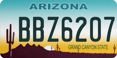 AZ license plate BBZ6207