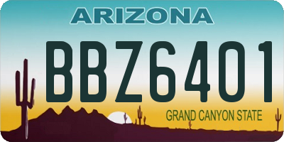 AZ license plate BBZ6401