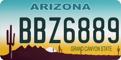 AZ license plate BBZ6889