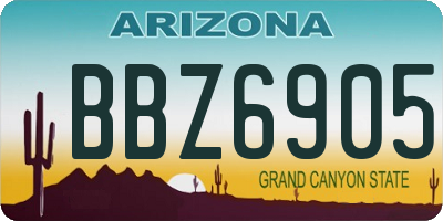 AZ license plate BBZ6905