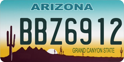 AZ license plate BBZ6912