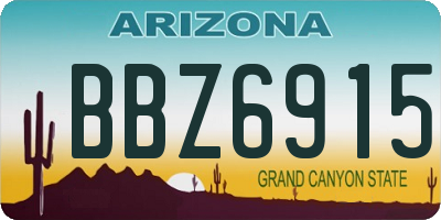 AZ license plate BBZ6915