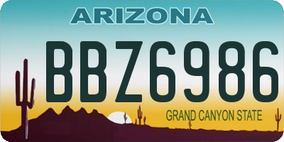 AZ license plate BBZ6986