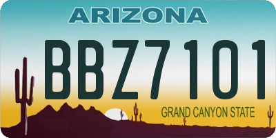 AZ license plate BBZ7101