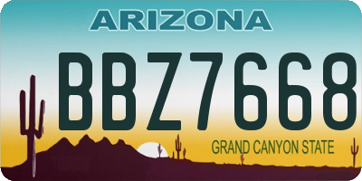 AZ license plate BBZ7668