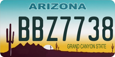 AZ license plate BBZ7738