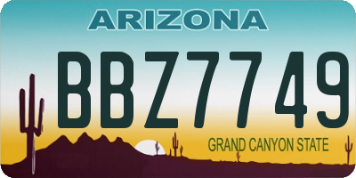 AZ license plate BBZ7749