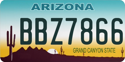 AZ license plate BBZ7866