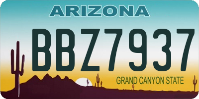 AZ license plate BBZ7937