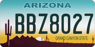 AZ license plate BBZ8027