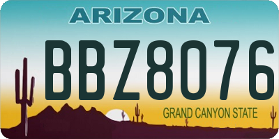 AZ license plate BBZ8076