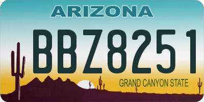 AZ license plate BBZ8251