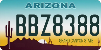 AZ license plate BBZ8388