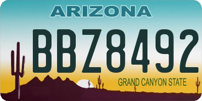 AZ license plate BBZ8492