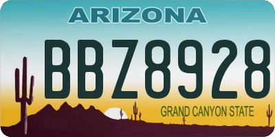 AZ license plate BBZ8928