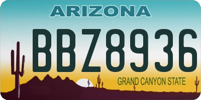 AZ license plate BBZ8936