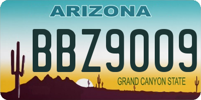 AZ license plate BBZ9009