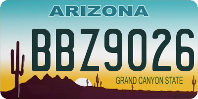 AZ license plate BBZ9026