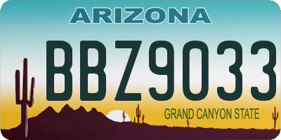 AZ license plate BBZ9033