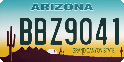 AZ license plate BBZ9041