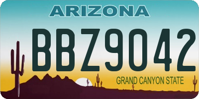 AZ license plate BBZ9042