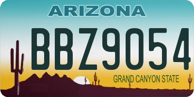 AZ license plate BBZ9054