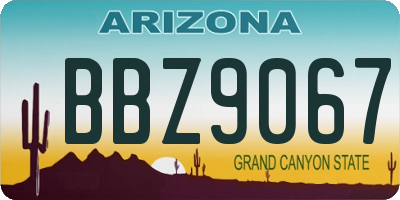 AZ license plate BBZ9067