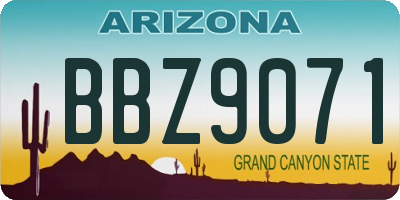 AZ license plate BBZ9071