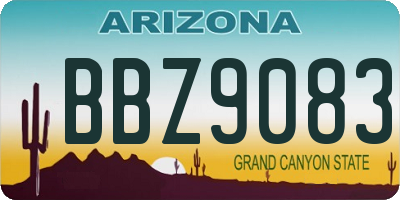 AZ license plate BBZ9083