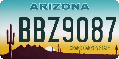 AZ license plate BBZ9087