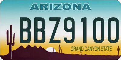 AZ license plate BBZ9100