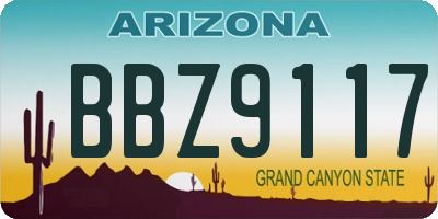 AZ license plate BBZ9117