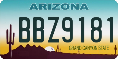 AZ license plate BBZ9181