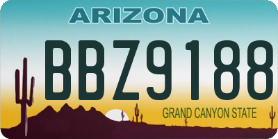 AZ license plate BBZ9188