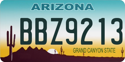 AZ license plate BBZ9213