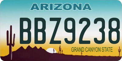 AZ license plate BBZ9238